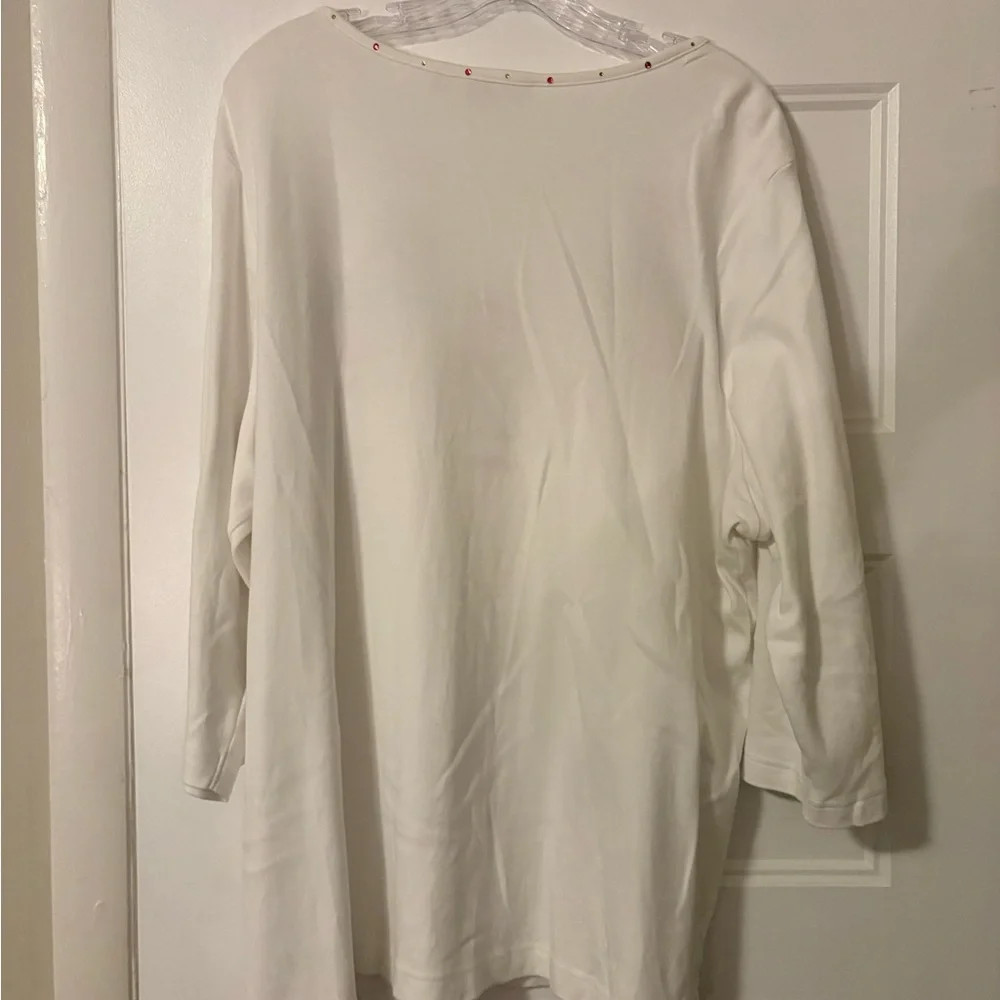 Quacker Factory Spring/Easter White Top - Picture 7 of 8